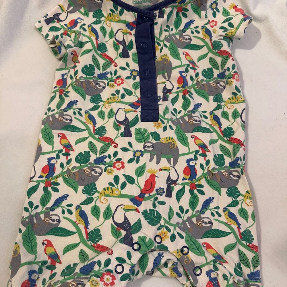 Baby Boden Colorful Animal Print Baby Romper